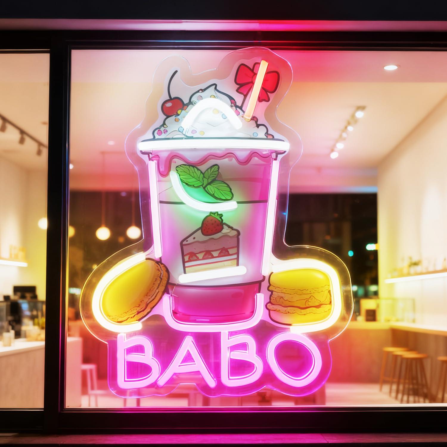 Coffee Tea & Espresso Appliances - Boba Neon Sign Light Up Bubble
