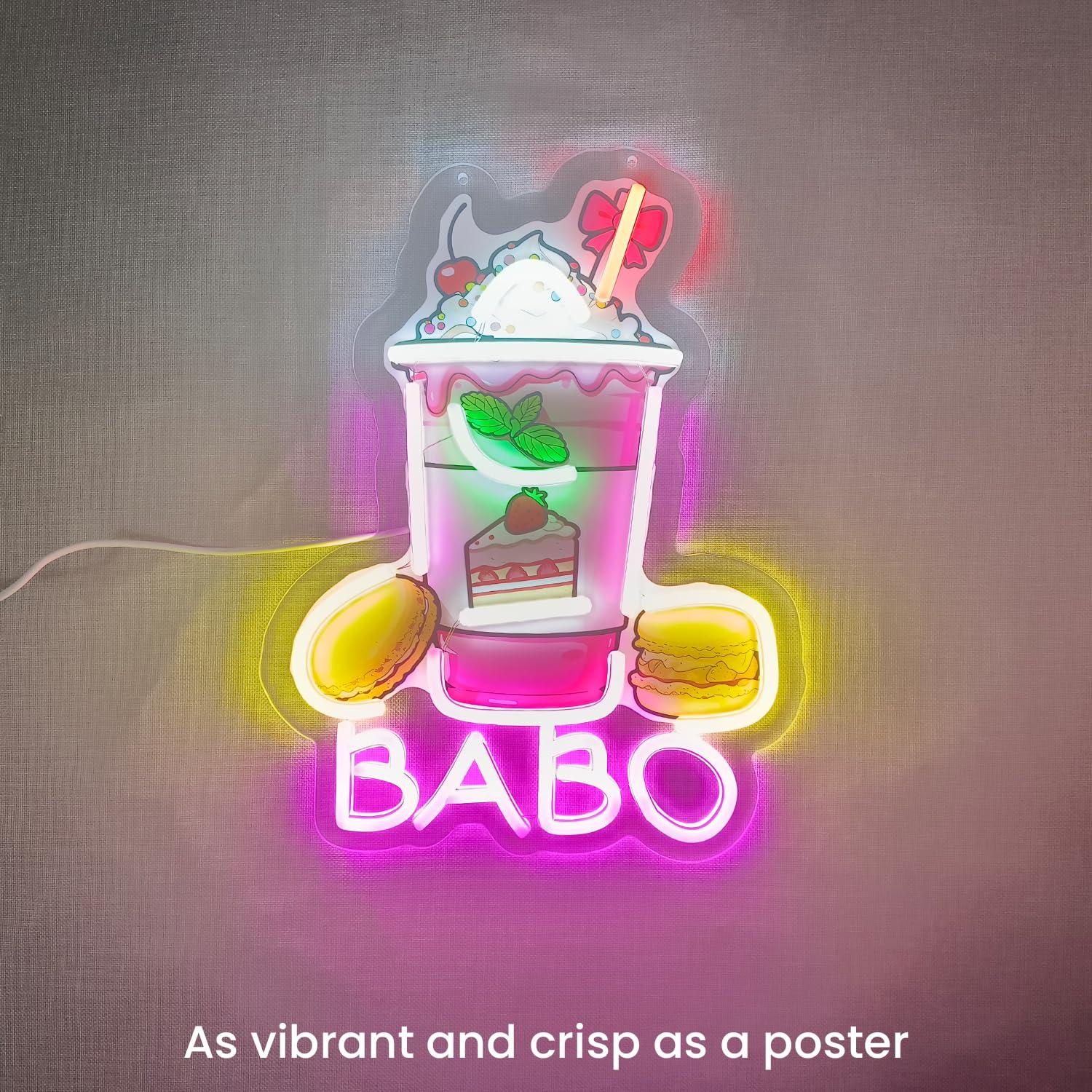 Boba Neon Sign Light Up Bubble - Coffee Tea & Espresso Appliances ulasan dan harga
