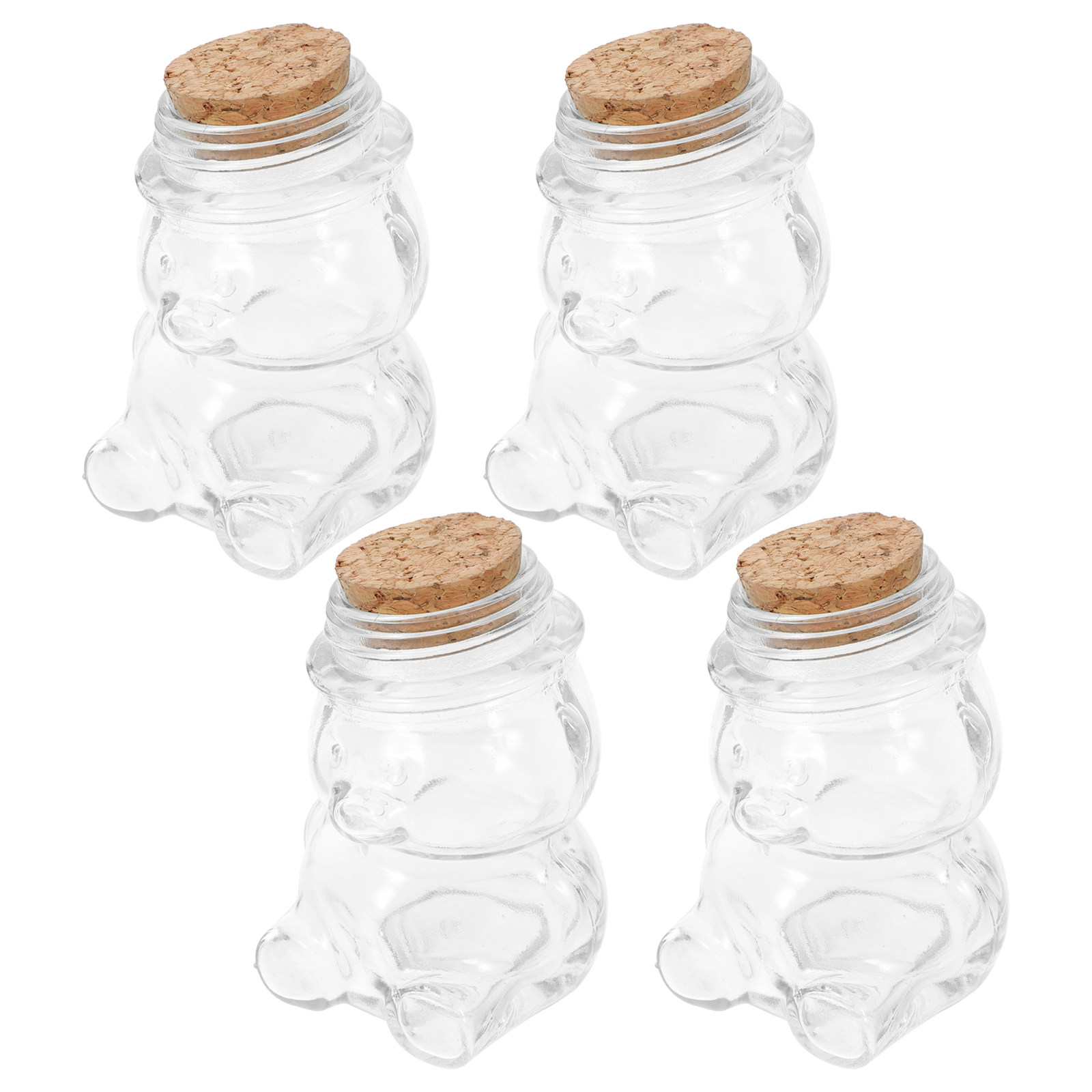 4Pcs Transparent Glass Candy J - Coffee Tea And Sugar Set ulasan dan harga