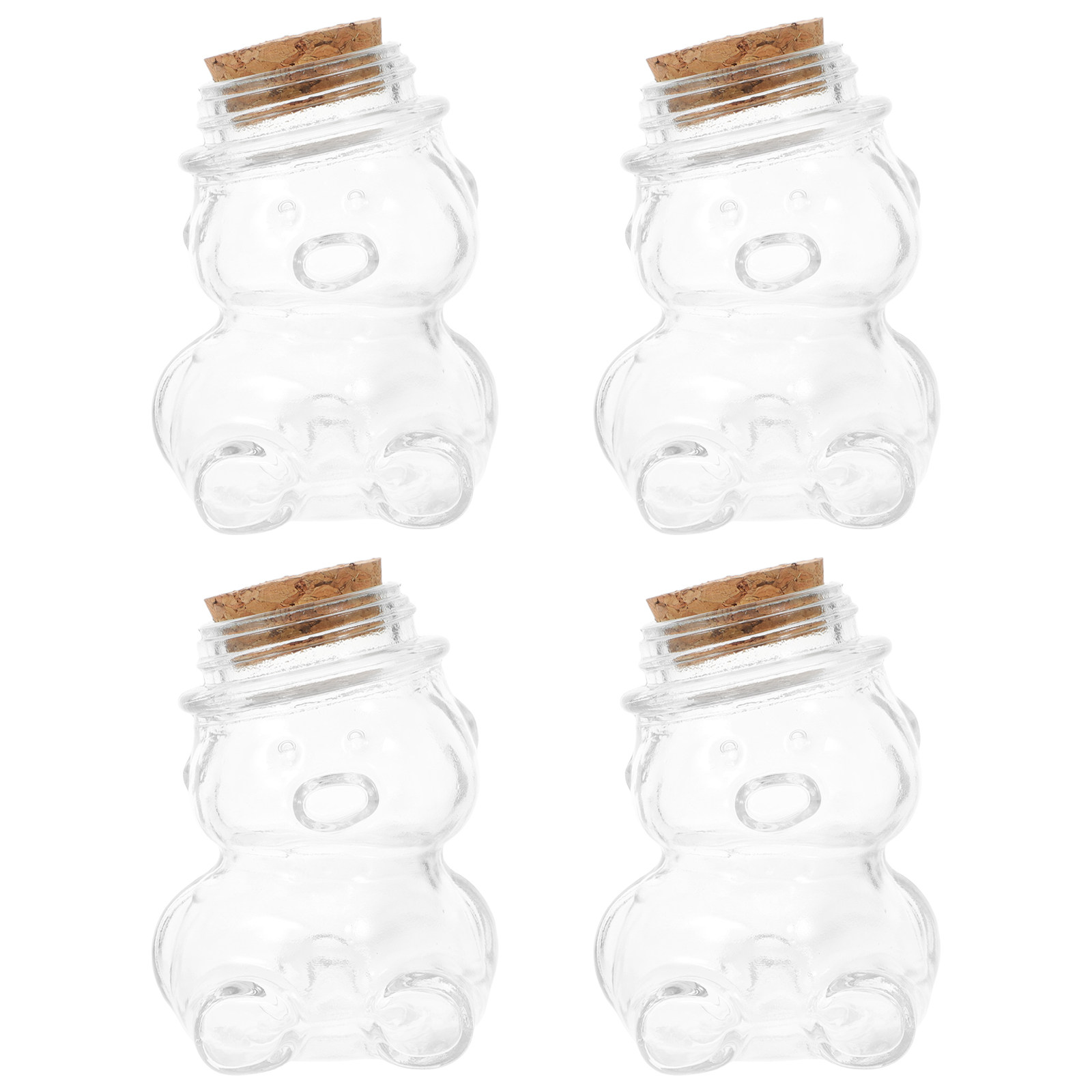 4Pcs Transparent Glass Candy J - Coffee Tea And Sugar Set ulasan dan harga