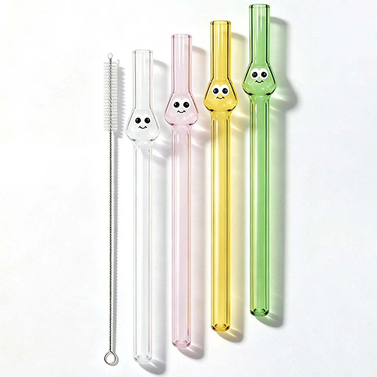 4pcs Wide 12mm Glass Straw Set - Coffee Tea And Sugar Set ulasan dan harga